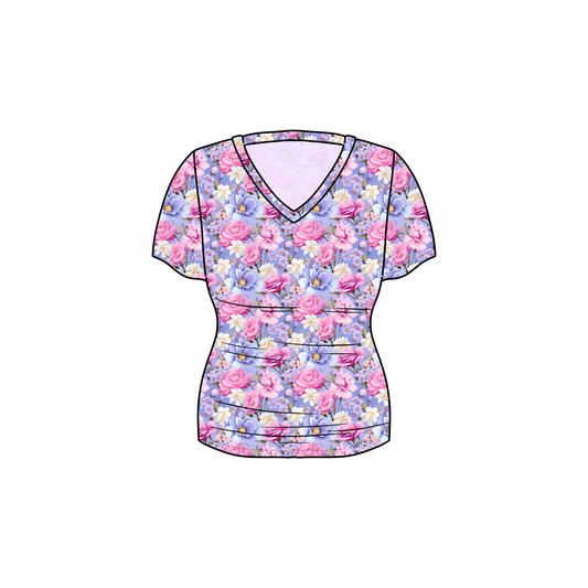 RTS Bamboo Adult V-Neck Tee - Blooming Beauty