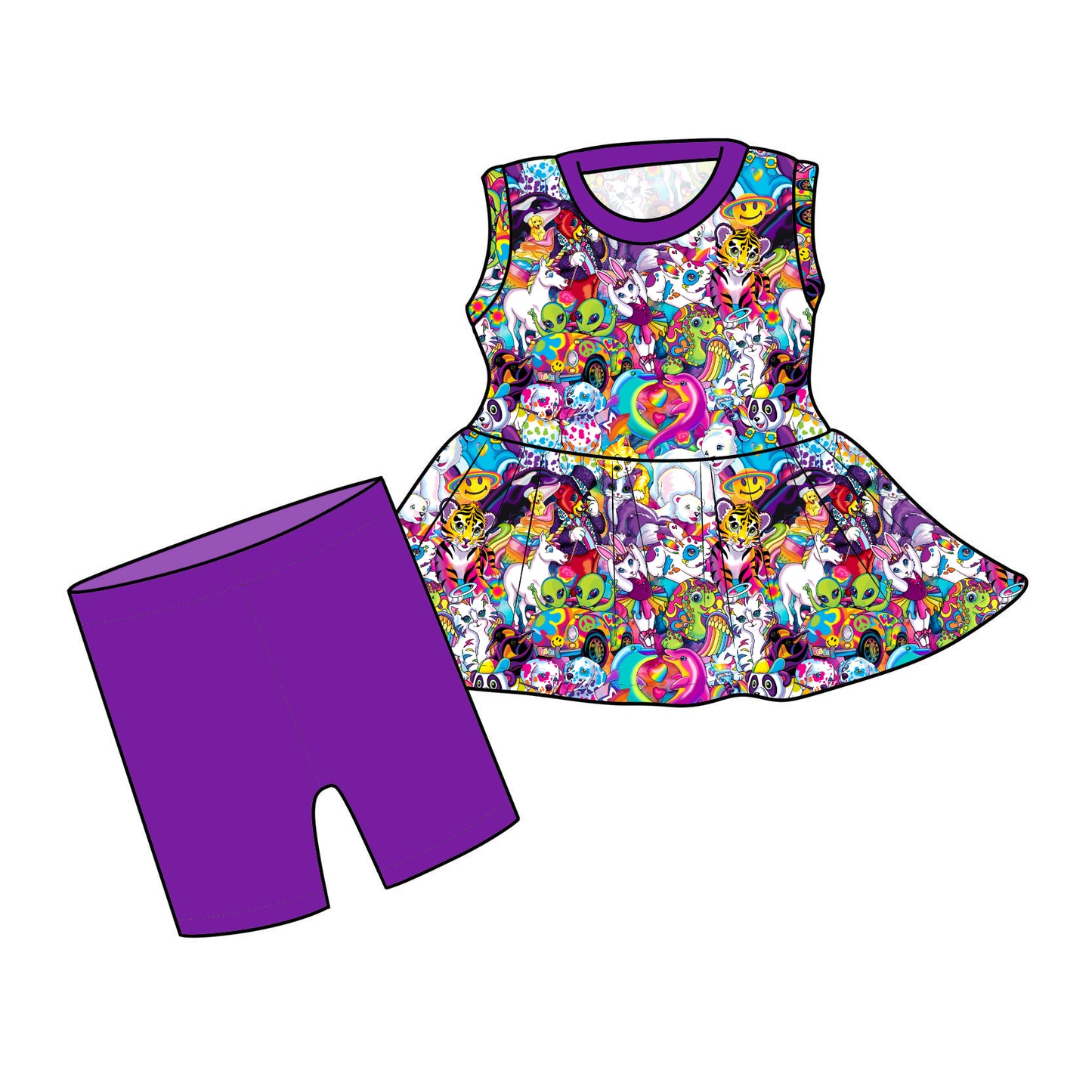 April Pre-Order Sleeveless Peplum and Shorts - Frisa Lank