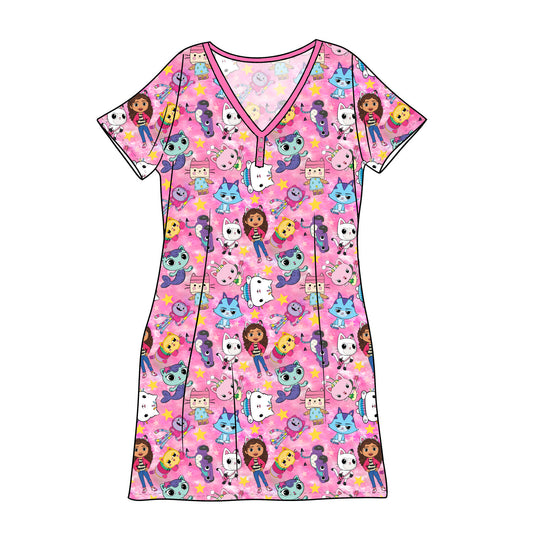 RTS Bamboo Adult Sleep Gown - Gabby's Cats