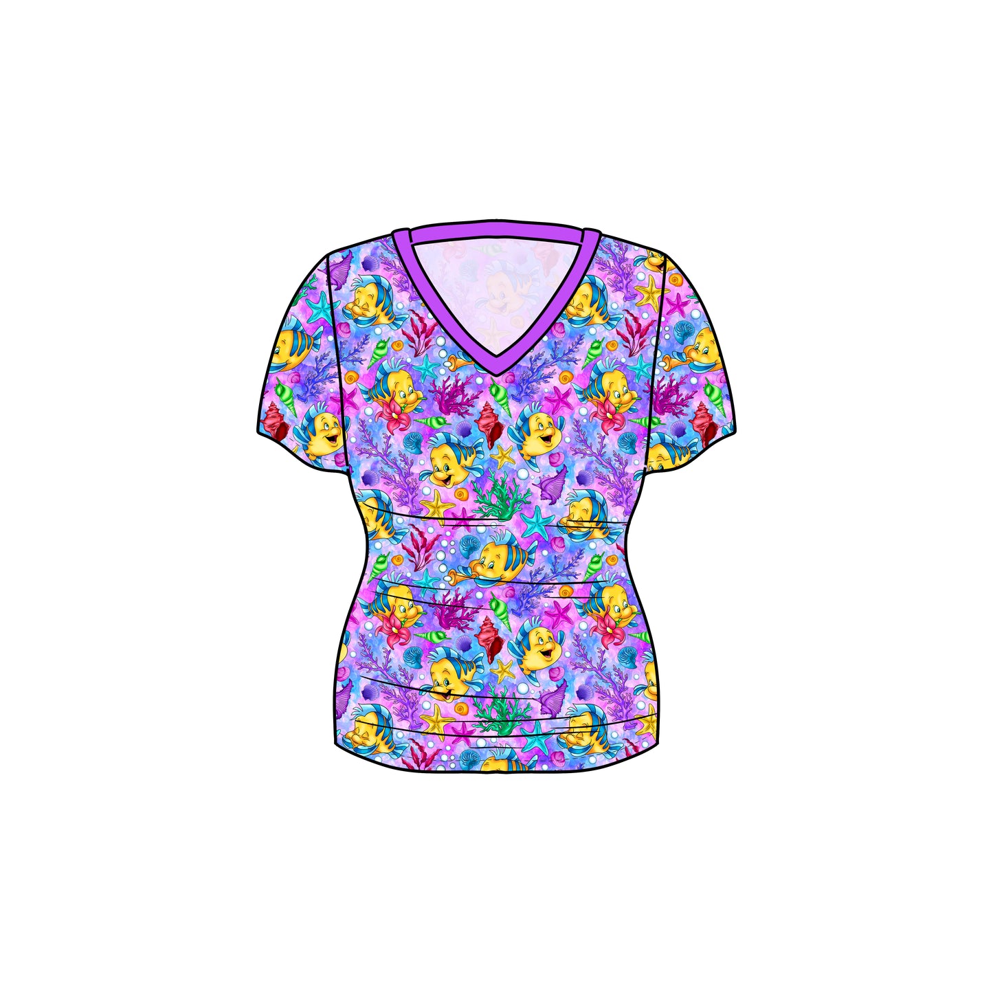 RTS Bamboo Adult V-Neck Tee - Flounder (Gadgets and Gizmos)