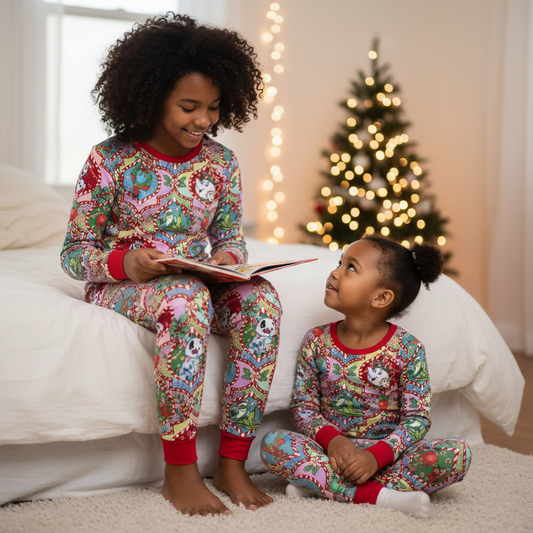 RTS Long Sleeve and Pants Pajama Set - Xmas Sidekicks Pink
