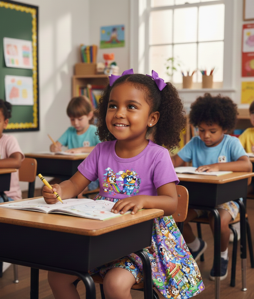 April Pre-order Graphic Twirl Dress with Shorts - Rainbow Dogs