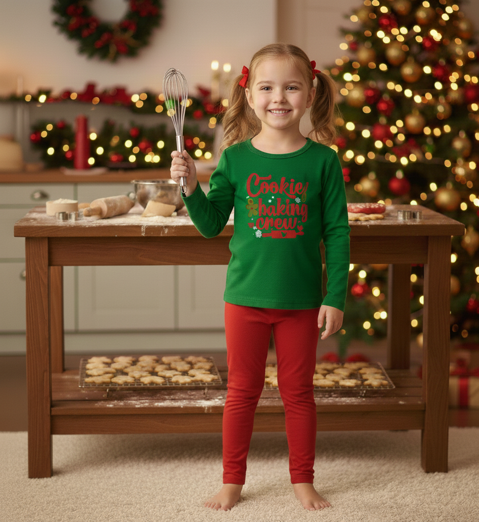 RTS Kid's Graphic Long Sleeve Tee - XMas Cookies