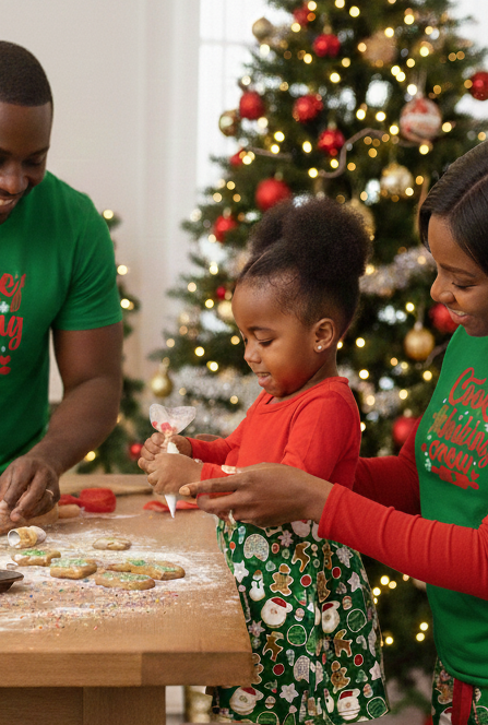 RTS LONG SLEEVE Bamboo Twirl with Shorts - XMas Cookies