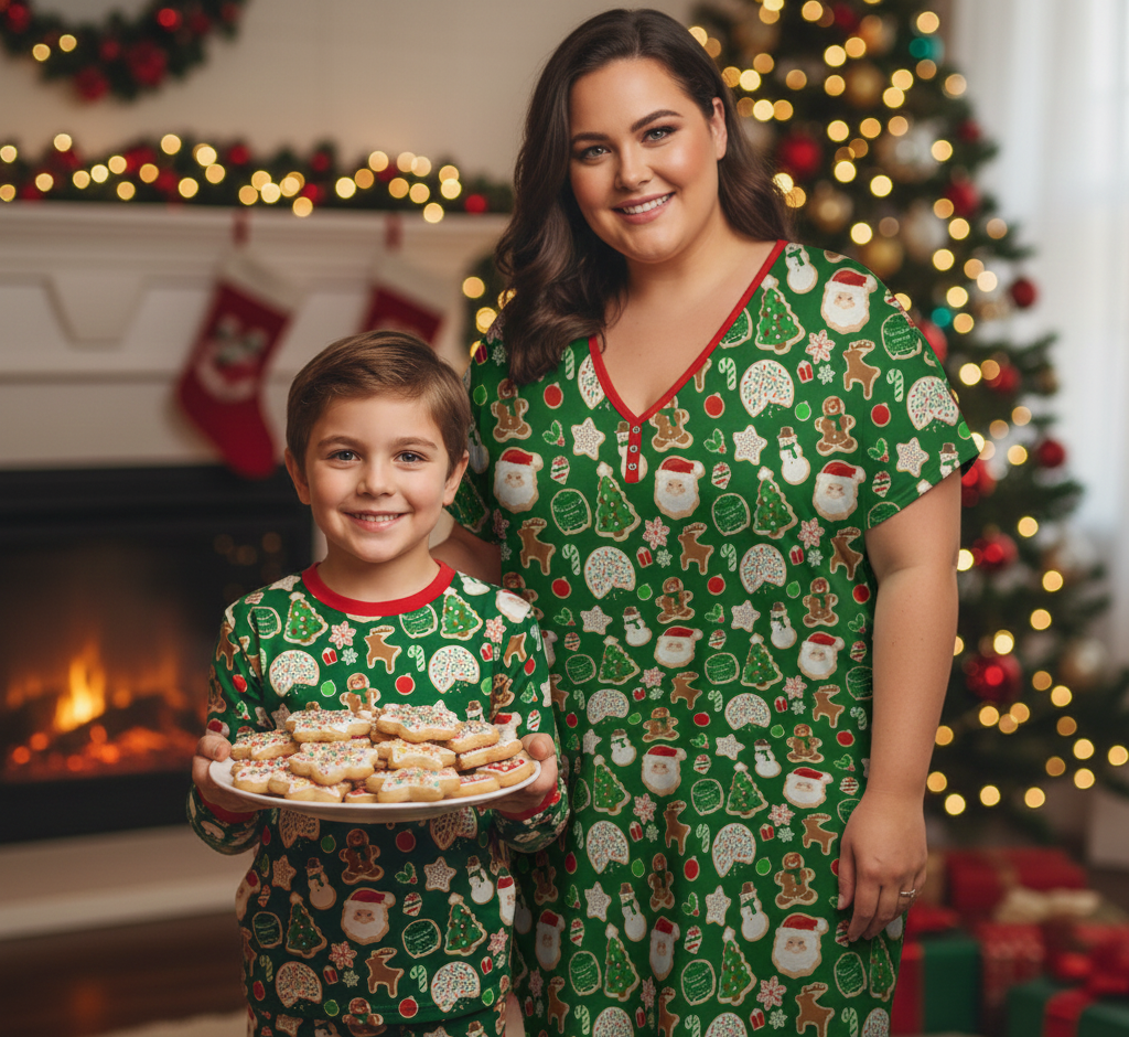 RTS Bamboo Adult Sleep Gown - XMas Cookies