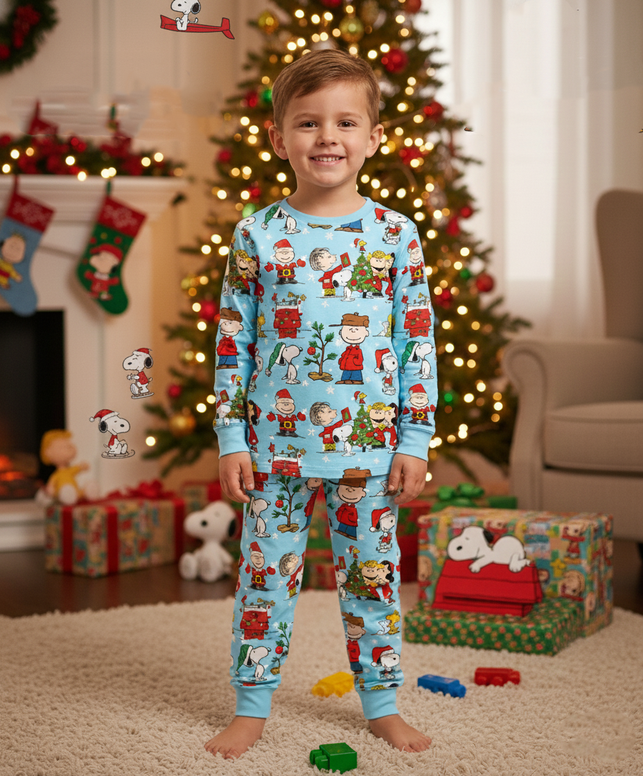 RTS Long Sleeve and Pants Pajama Set - Peanuts & Presents