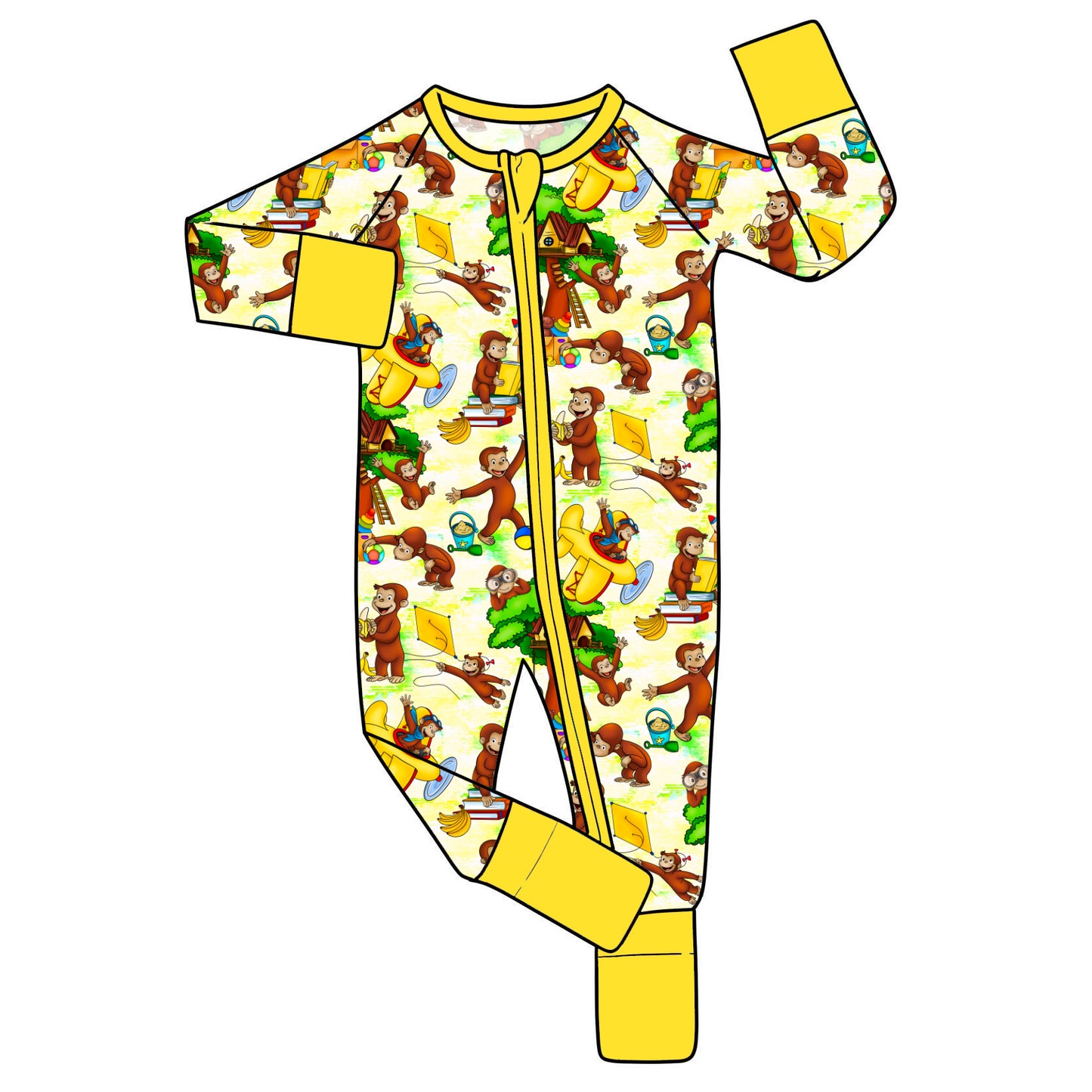 April Pre-Order Bamboo Convertible Zip Romper - Georgie