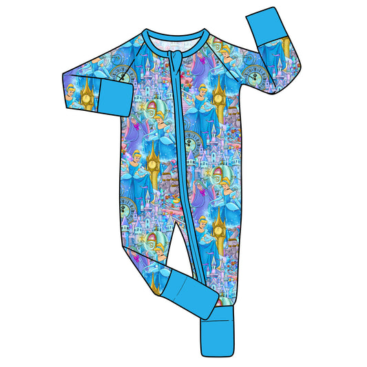 RTS Bamboo Convertible Zip Romper - Glass Slipper