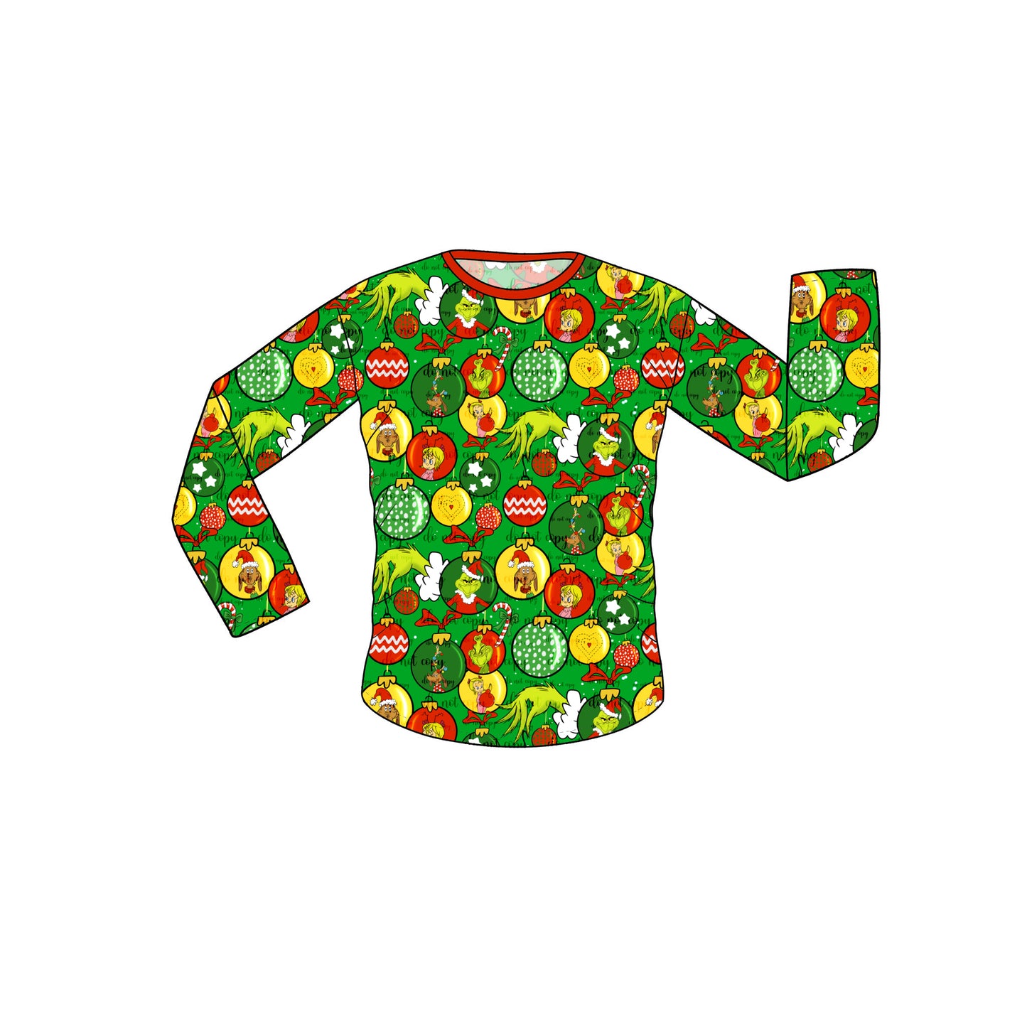 Nov Pre-Order Unisex Bamboo Long Sleeve Tee - Green Balls