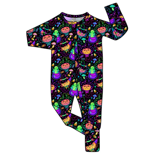 Sept Pre-Order Bamboo Convertible Zip Romper - Scaredy Cat