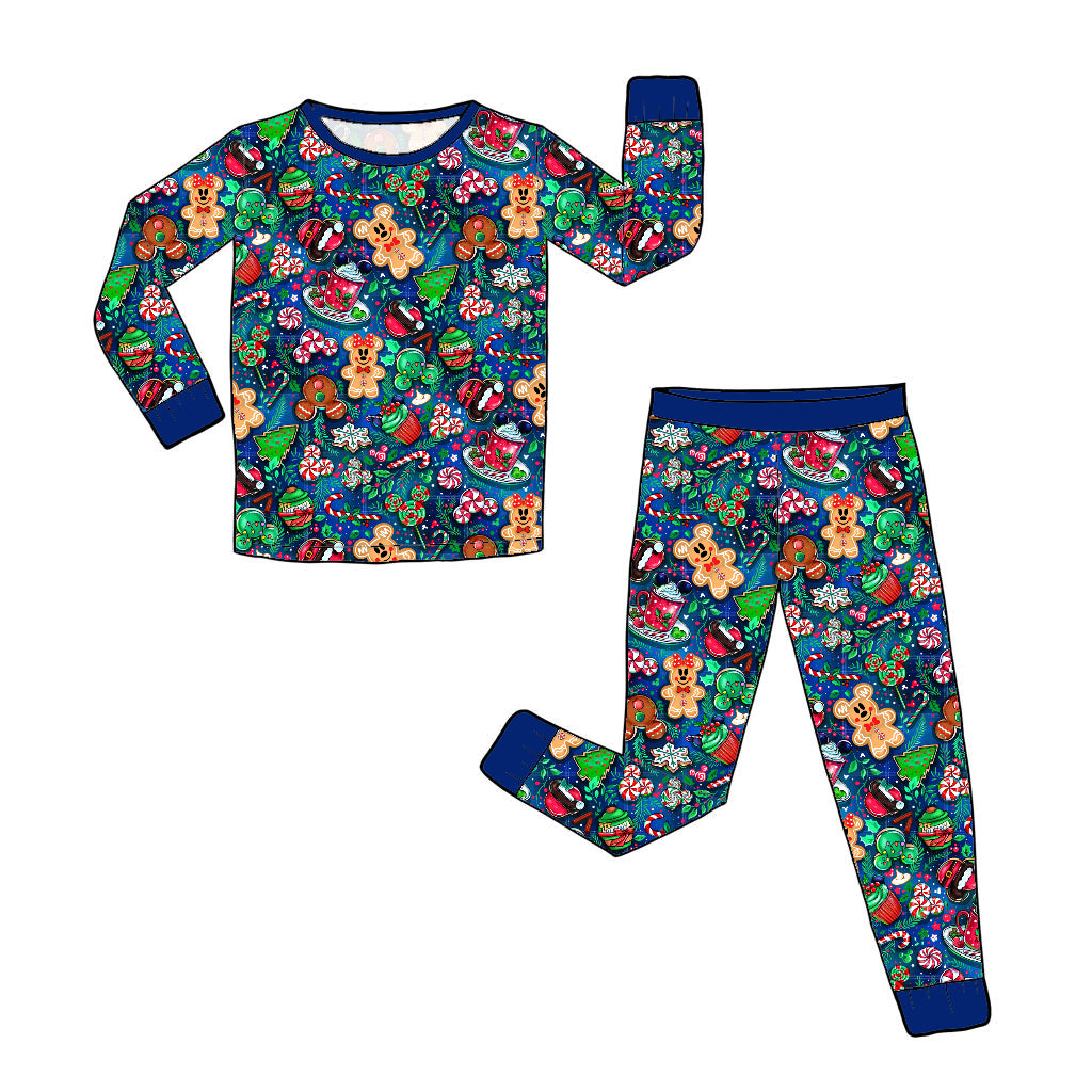 Nov Pre-order Bamboo Long Sleeve and Pants Pajama Set - Holiday Mouse Treats