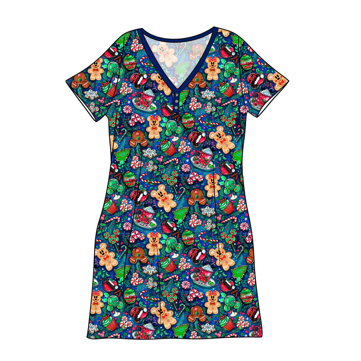 Nov Pre-Order Bamboo Adult Sleep Gown - Holiday Mouse Treats