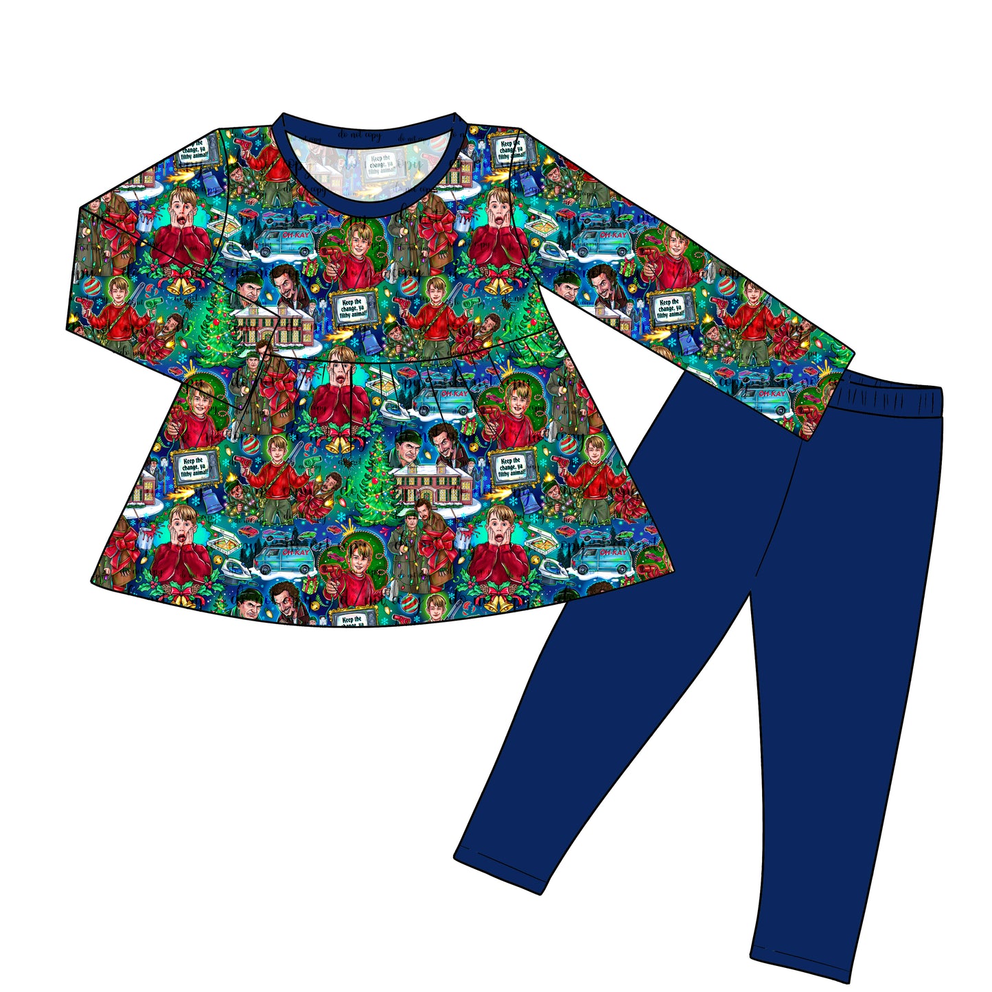 Nov Pre-Order Long Sleeve Bamboo Peplum with Leggings - Kevin