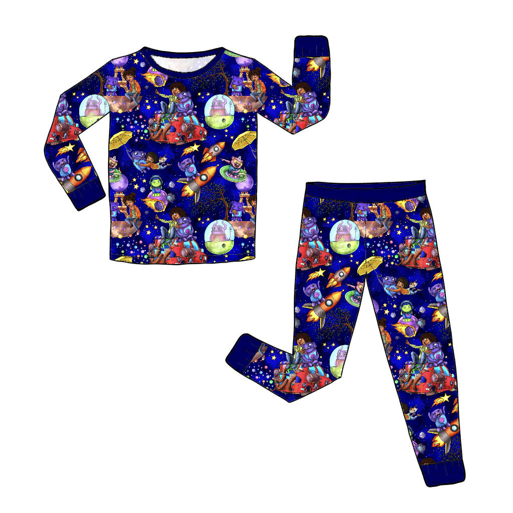 Aug 2026 Pre-Order Bamboo Long Sleeve and Pants Pajama Set - BLUE Home