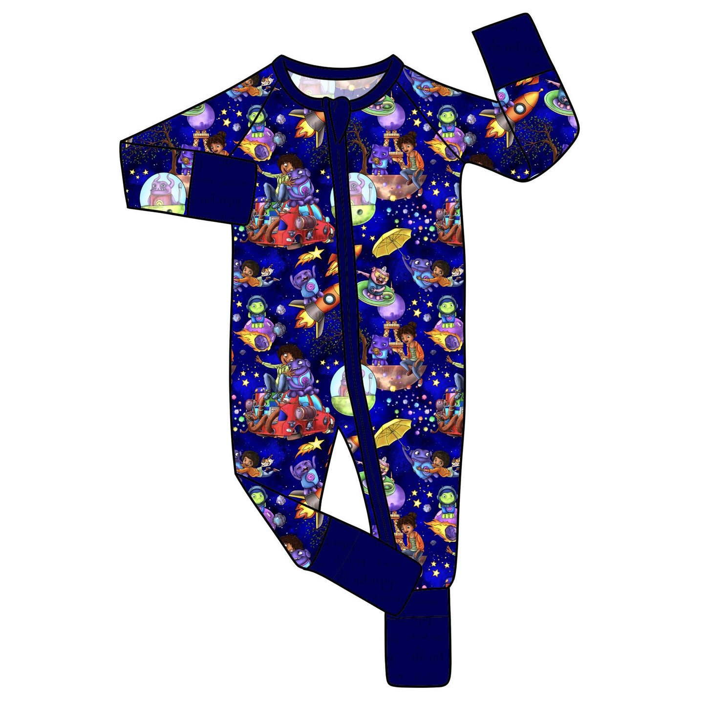 Aug 2026 Pre-Order Bamboo Convertible Zip Romper - BLUE Home