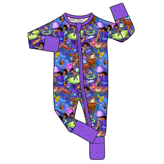 Aug 2026 Pre-Order Bamboo Convertible Zip Romper - PURPLE Home