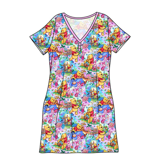 RTS Bamboo Adult Sleep Gown - Pretty Pooh