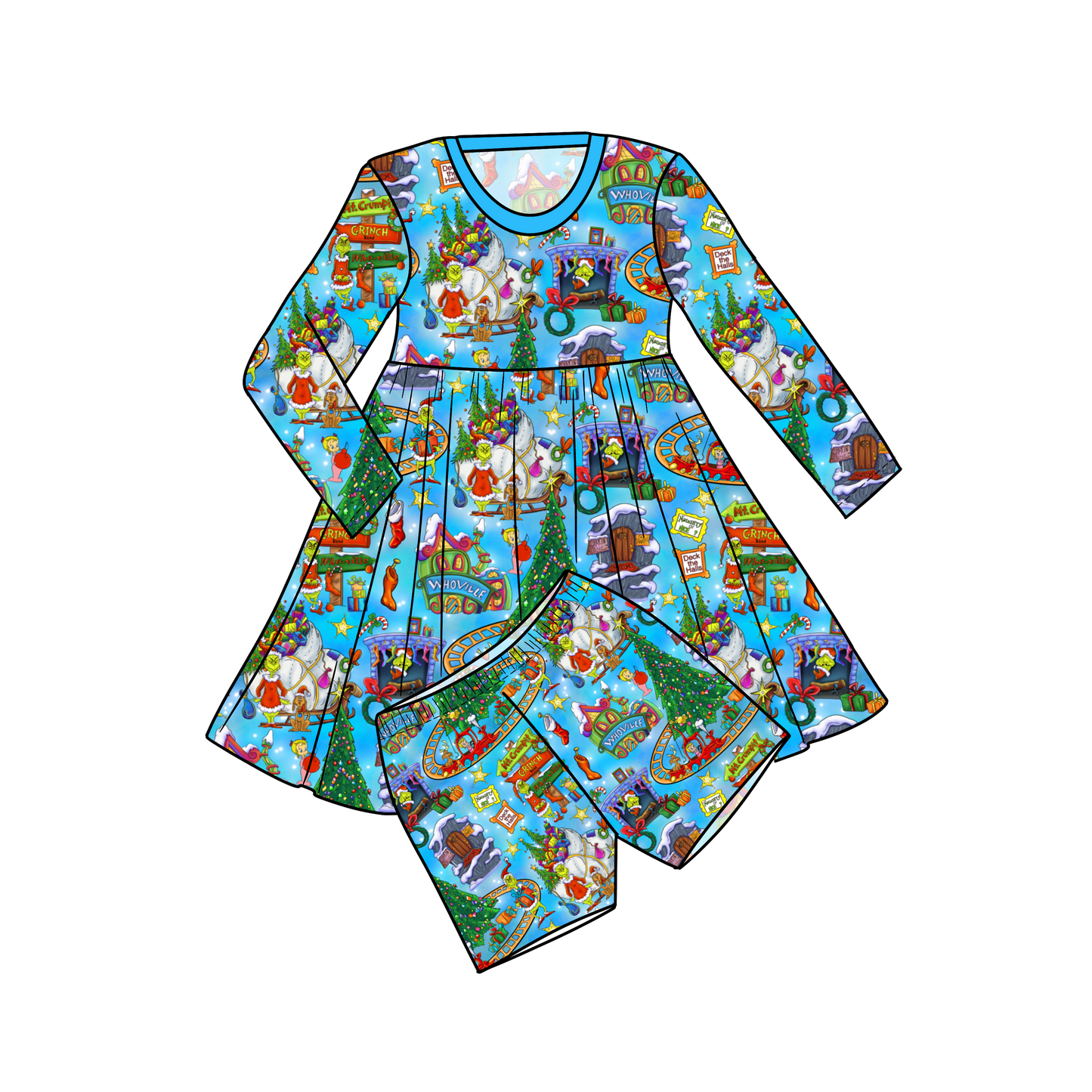 RTS LONG SLEEVE Bamboo Twirl with Shorts - Mean One