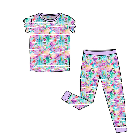Summer Sale! RTS Flutter Sleeve and Pants Pajama Set - Jellyfish