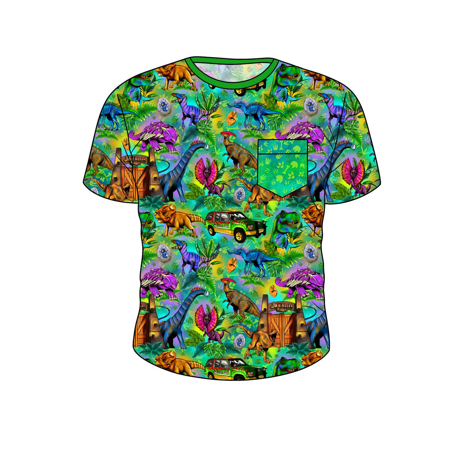RTS Bamboo Short Sleeve Pocket Tee - GREEN Jurassic