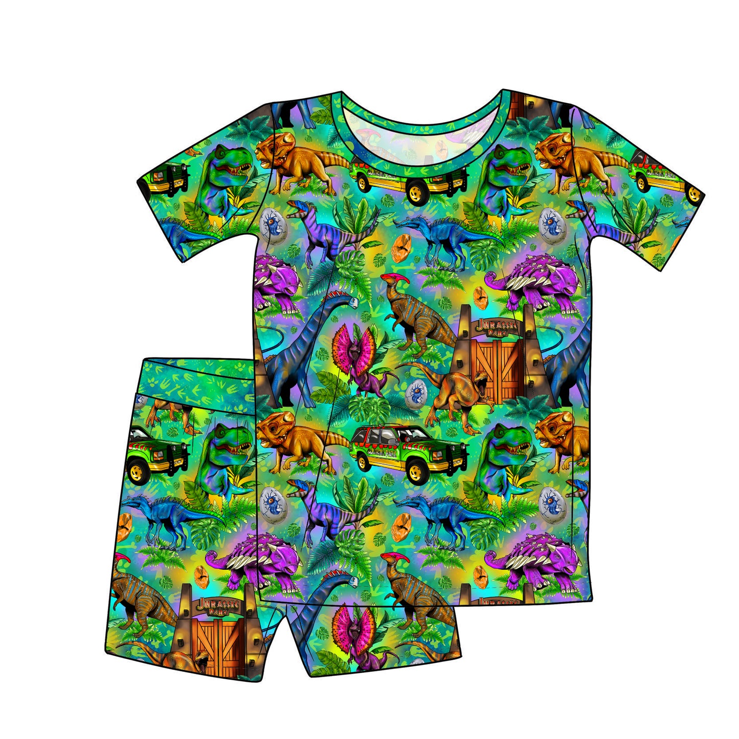 RTS Short Sleeve and Shorts Pajama Set - Dinos