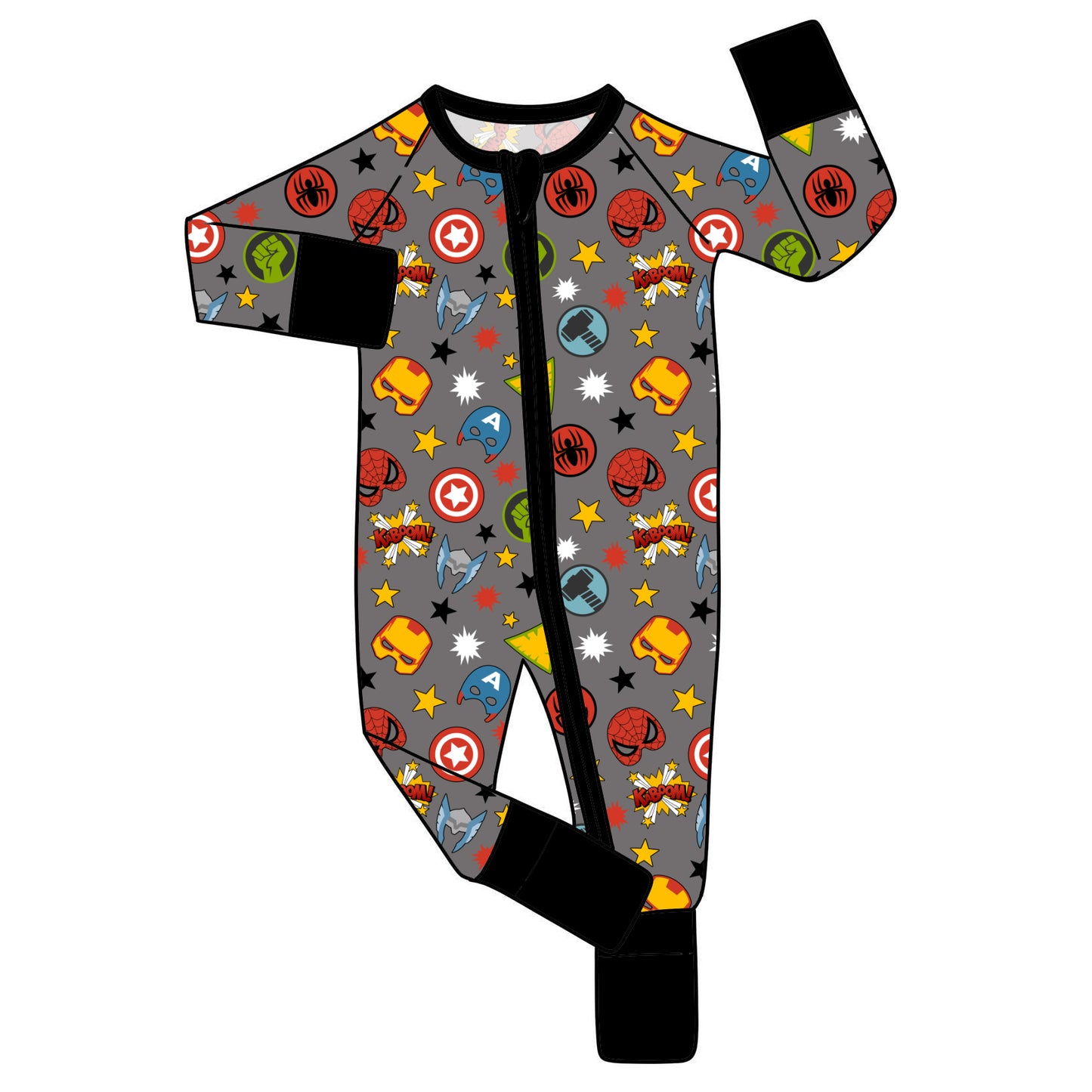 RTS Bamboo Convertible Zip Romper - Kaboom
