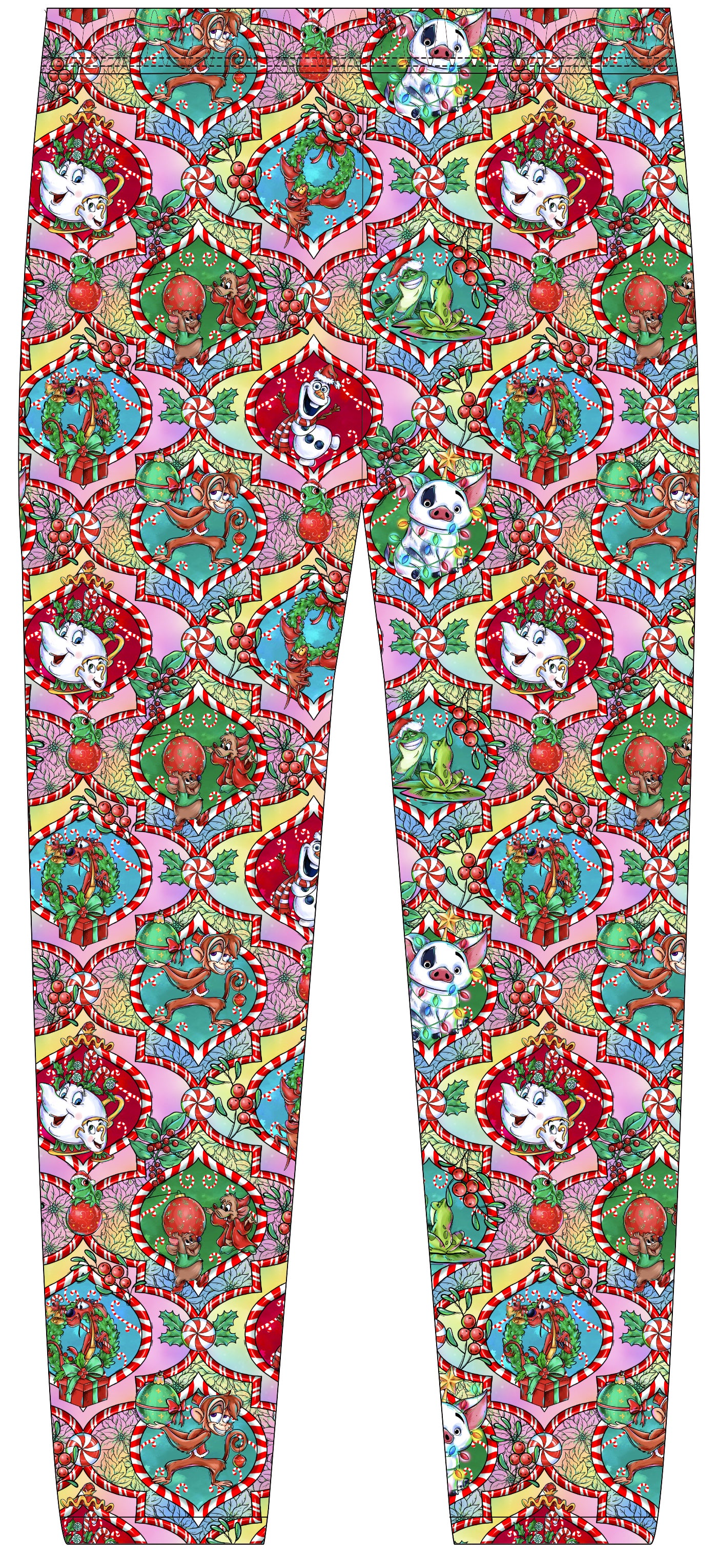 RTS Girl's Leggings - Xmas Sidekicks Pink