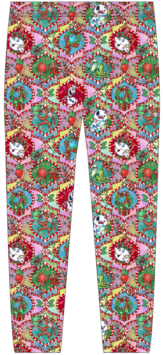 RTS Girl's Leggings - Xmas Sidekicks Pink