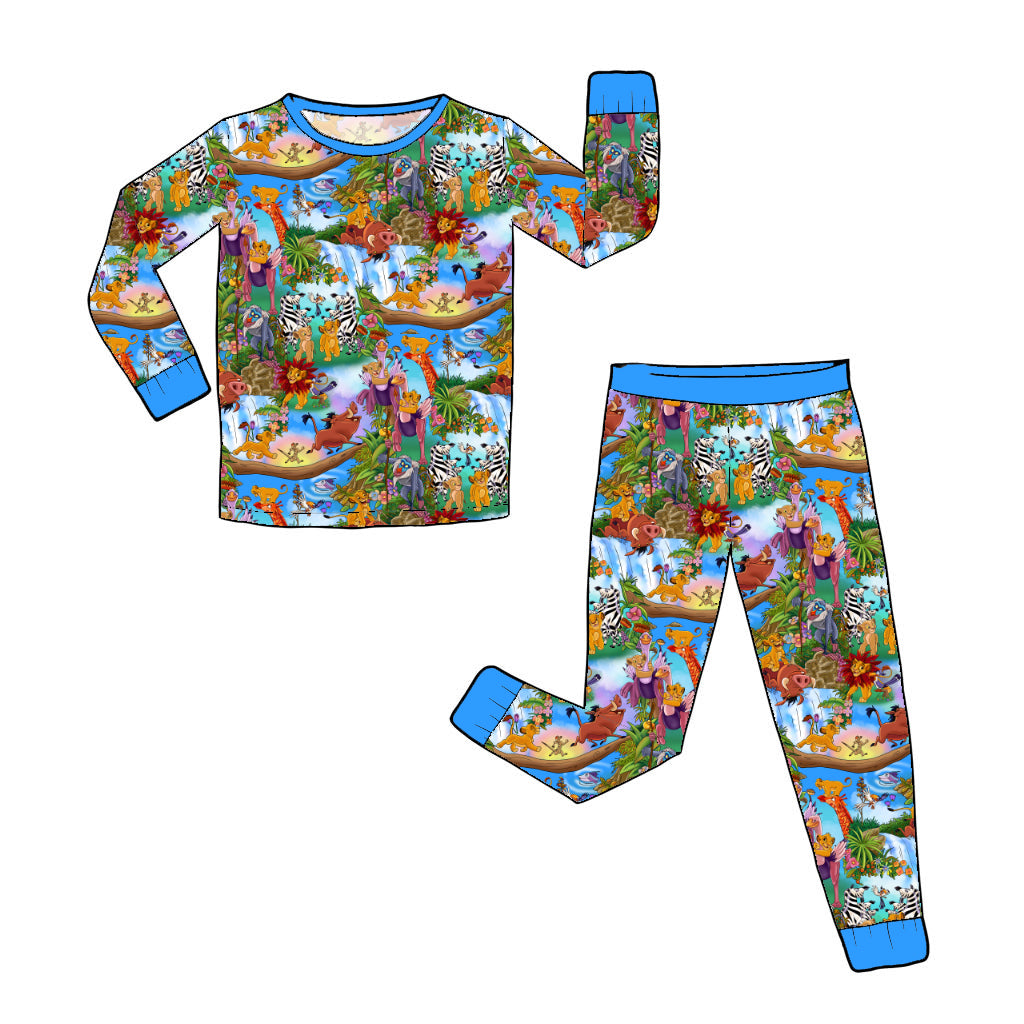 RTS Long Sleeve and Pants Pajama Set - BLUE Hakuna Matata BLUE