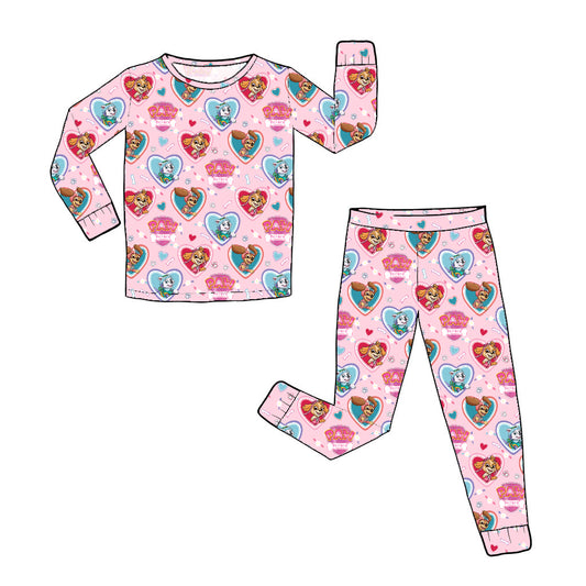 FEB Pre-Order Bamboo Long Sleeve and Pants Pajama Set - Heart Patrol