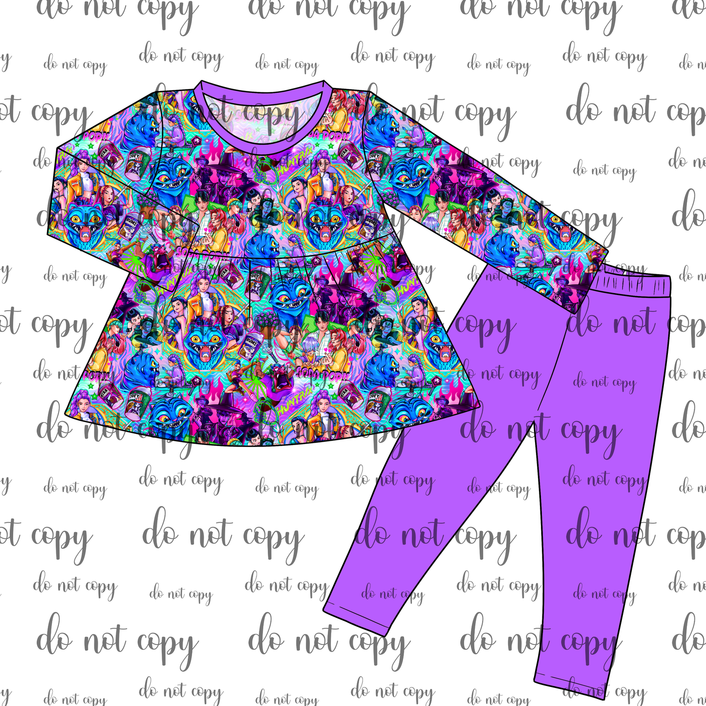 RTS Peplum and Leggings - Huntrix