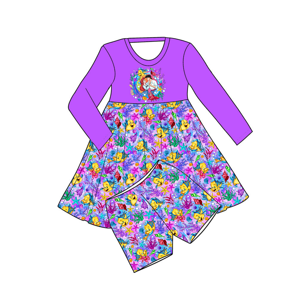 RTS LONG SLEEVE Bamboo Graphic Twirl with Shorts - Flounder (Gadgets and Gizmos)