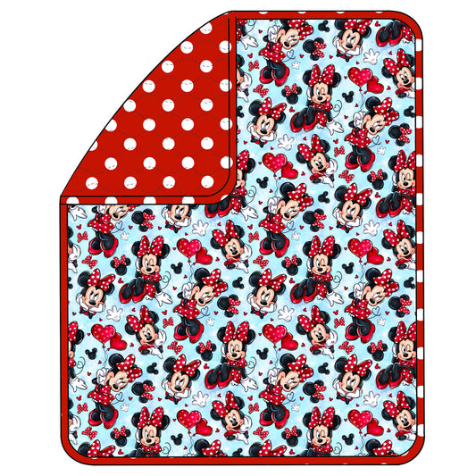 RTS ADULT 60x80 Triple Layer Quilted Blanket - So Minnie Hearts