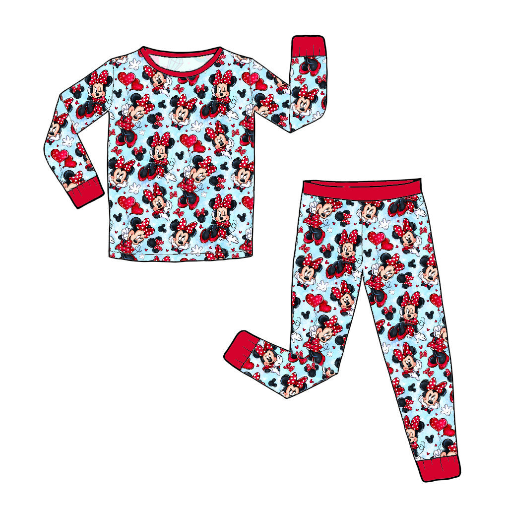 RTS Long Sleeve and Pants Pajama Set - So Minnie Hearts