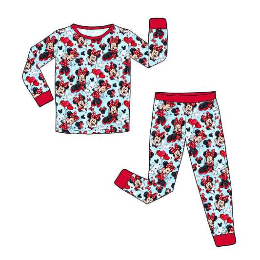 RTS Long Sleeve and Pants Pajama Set - So Minnie Hearts