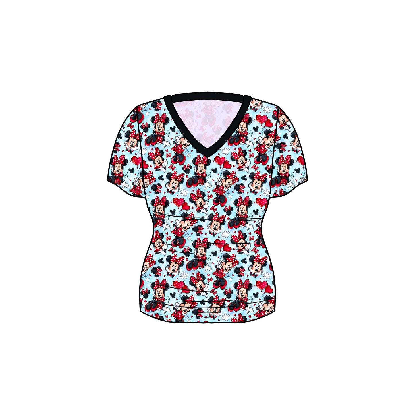 RTS Bamboo Adult V-Neck Tee - So Minnie Hearts