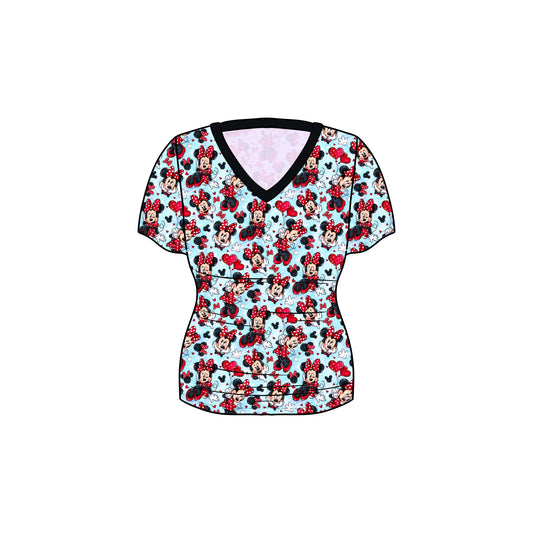 RTS Bamboo Adult V-Neck Tee - So Minnie Hearts