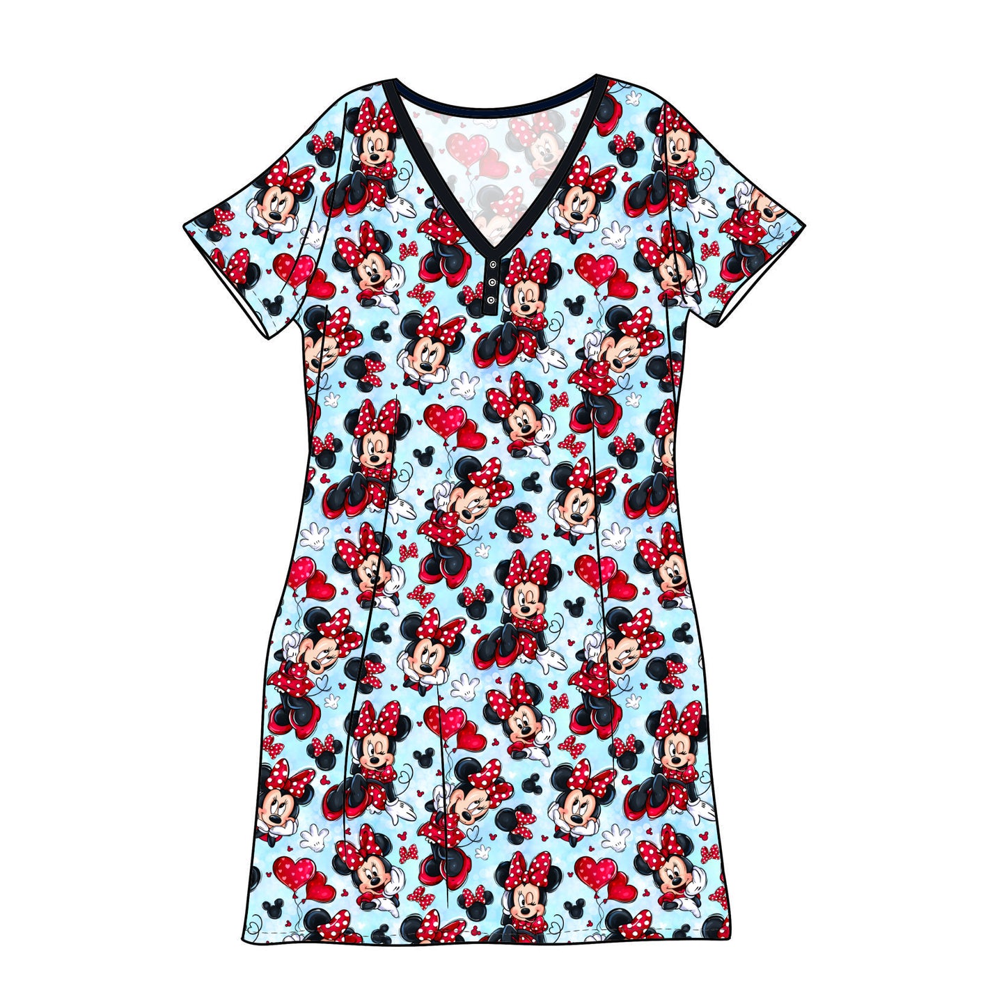 RTS Bamboo Adult Sleep Gown - So Minnie Hearts