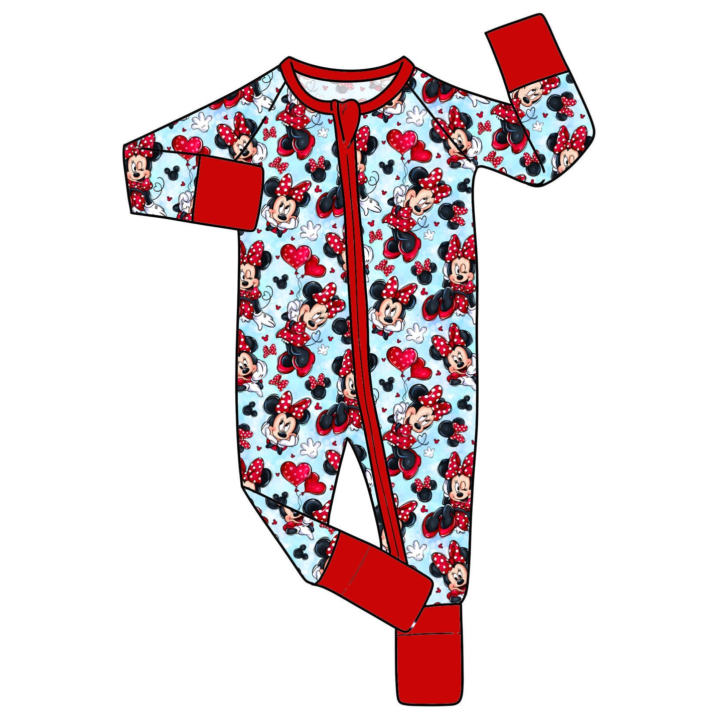RTS Bamboo Convertible Zip Romper - So Minnie Hearts