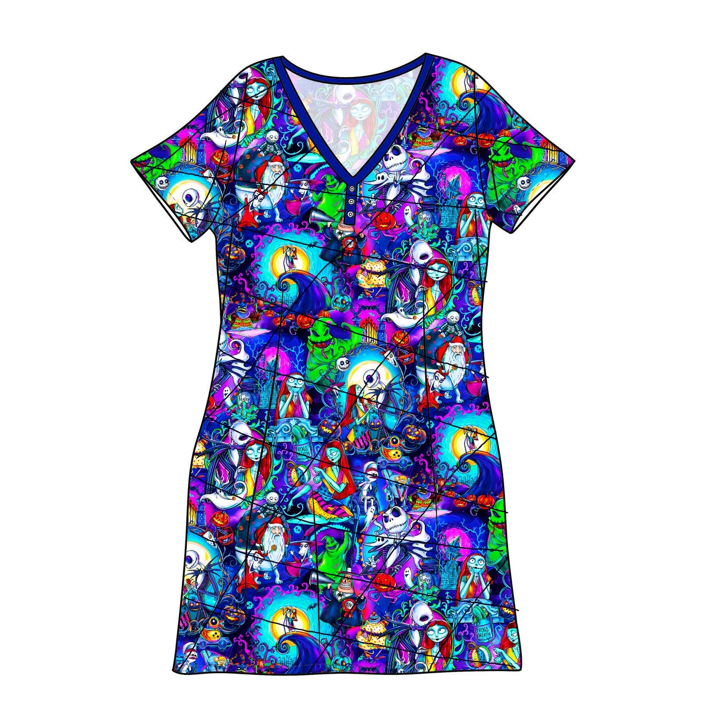 RTS Bamboo Adult Sleep Gown - Neon Jack