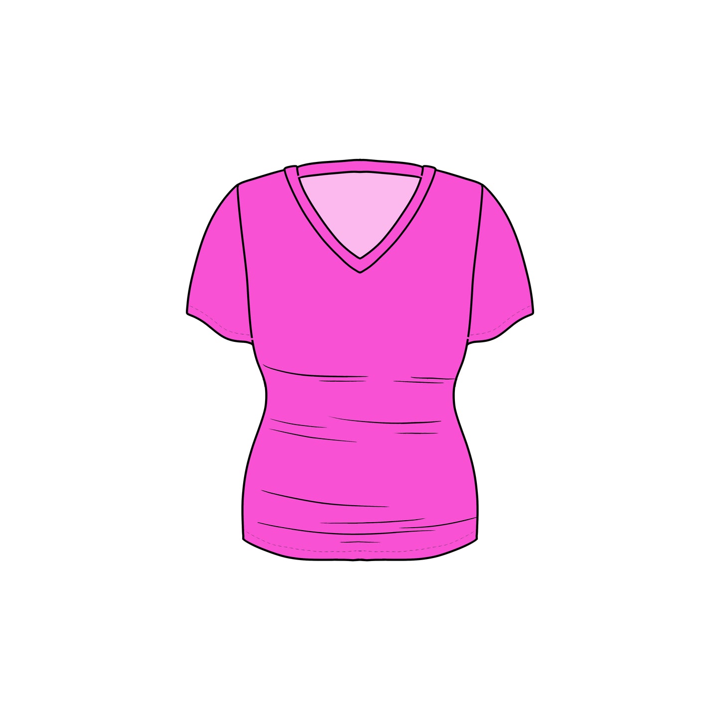 July Pre-Order Women's Oversized V-Neck Tee - Neon Nala SOLID PINK