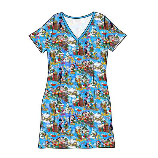 RTS Bamboo Adult Sleep Gown - All Aboard