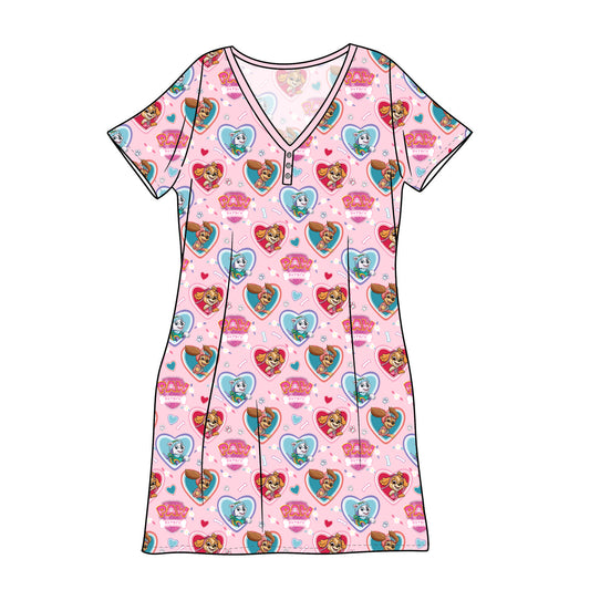 FEB Pre-Order Bamboo Adult Sleep Gown - Heart Patrol