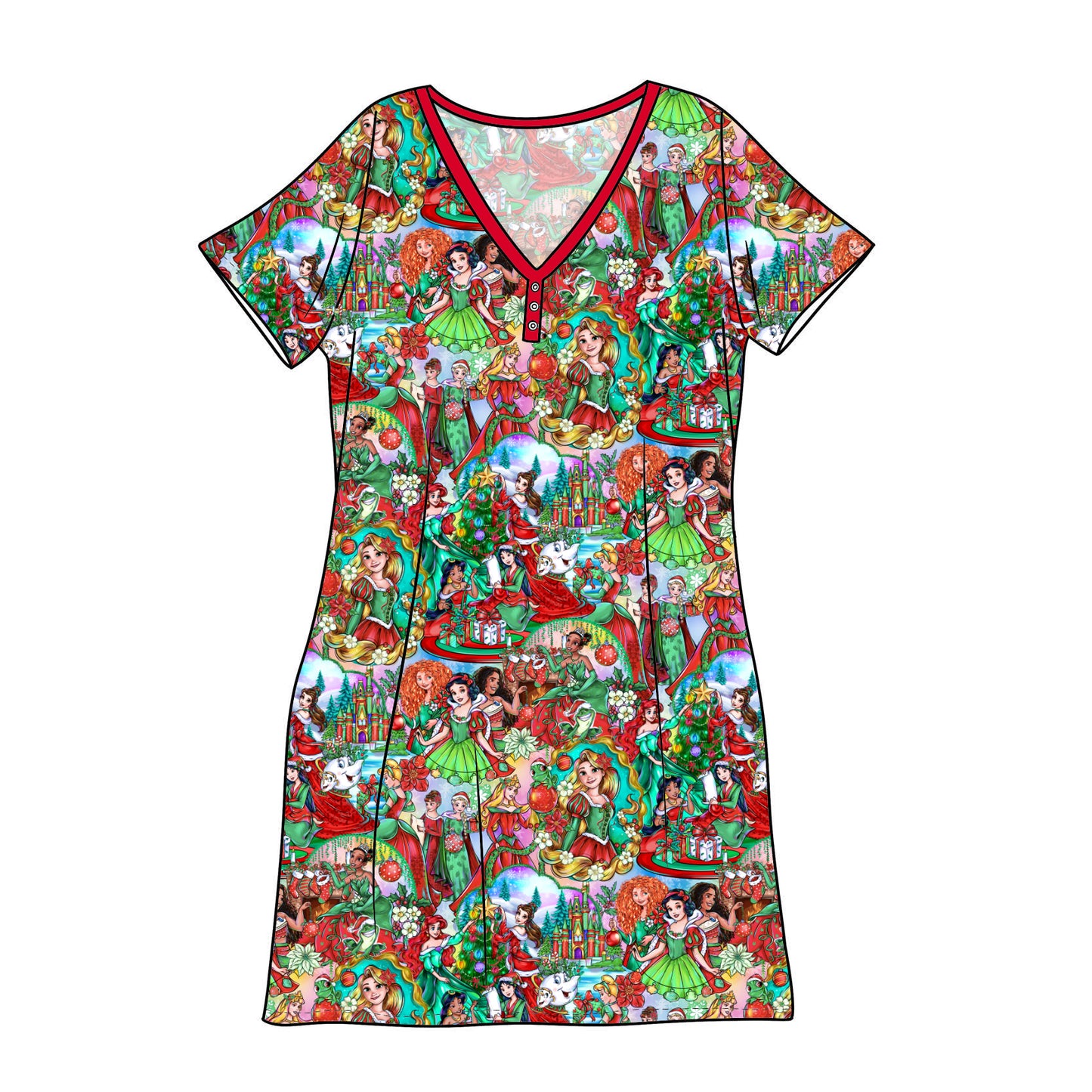 RTS Bamboo Adult Sleep Gown - XMas Princesses