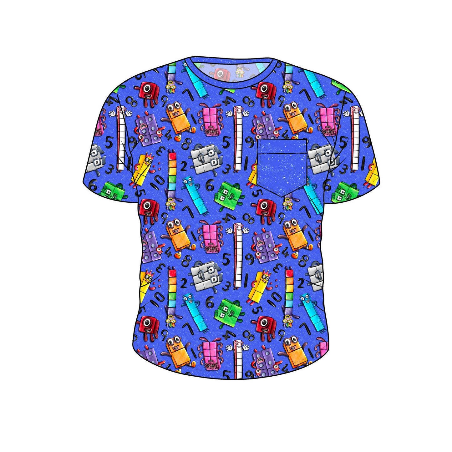 RTS Bamboo Short Sleeve Pocket Tee - Number Blocks
