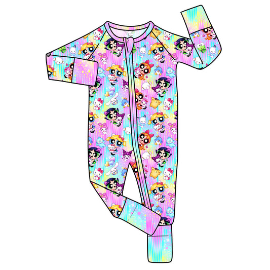 May Pre-Order Bamboo Convertible Zip Romper - Kitty Girls