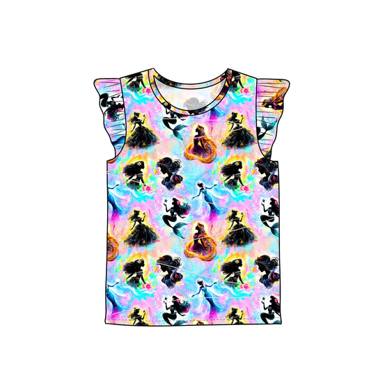 SUMMER SALE! RTS Flutter Sleeve Tee - Pink Silhouettes