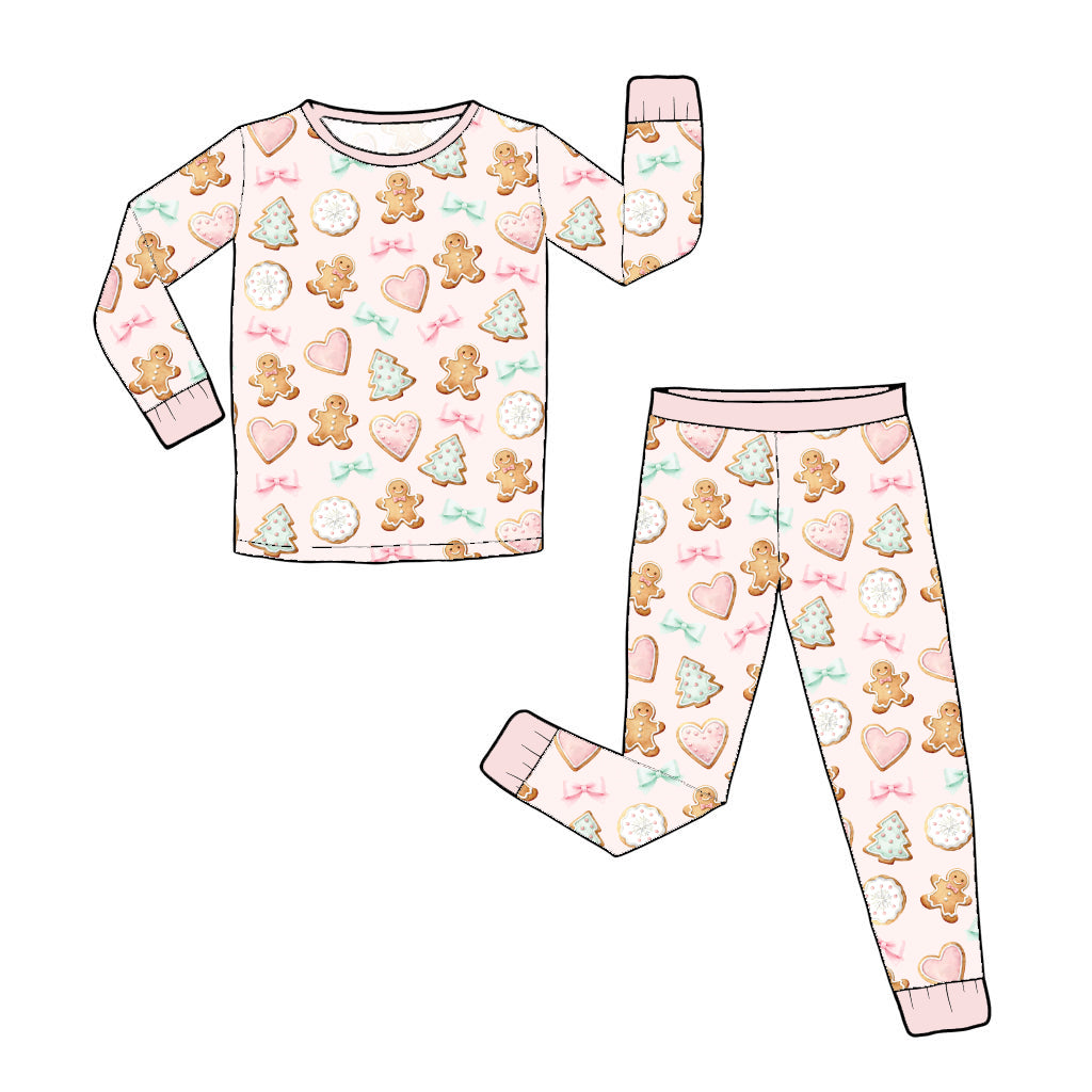 Nov Pre-Order Bamboo Long Sleeve and Pants Pajama Set - Pastel Gingerbread
