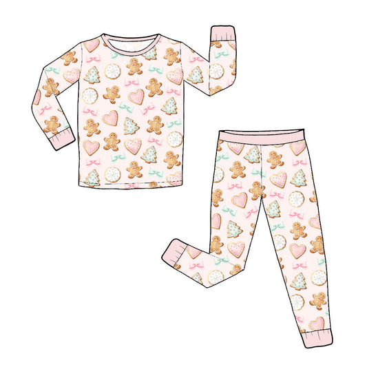 Nov Pre-Order Bamboo Long Sleeve and Pants Pajama Set - Pastel Gingerbread