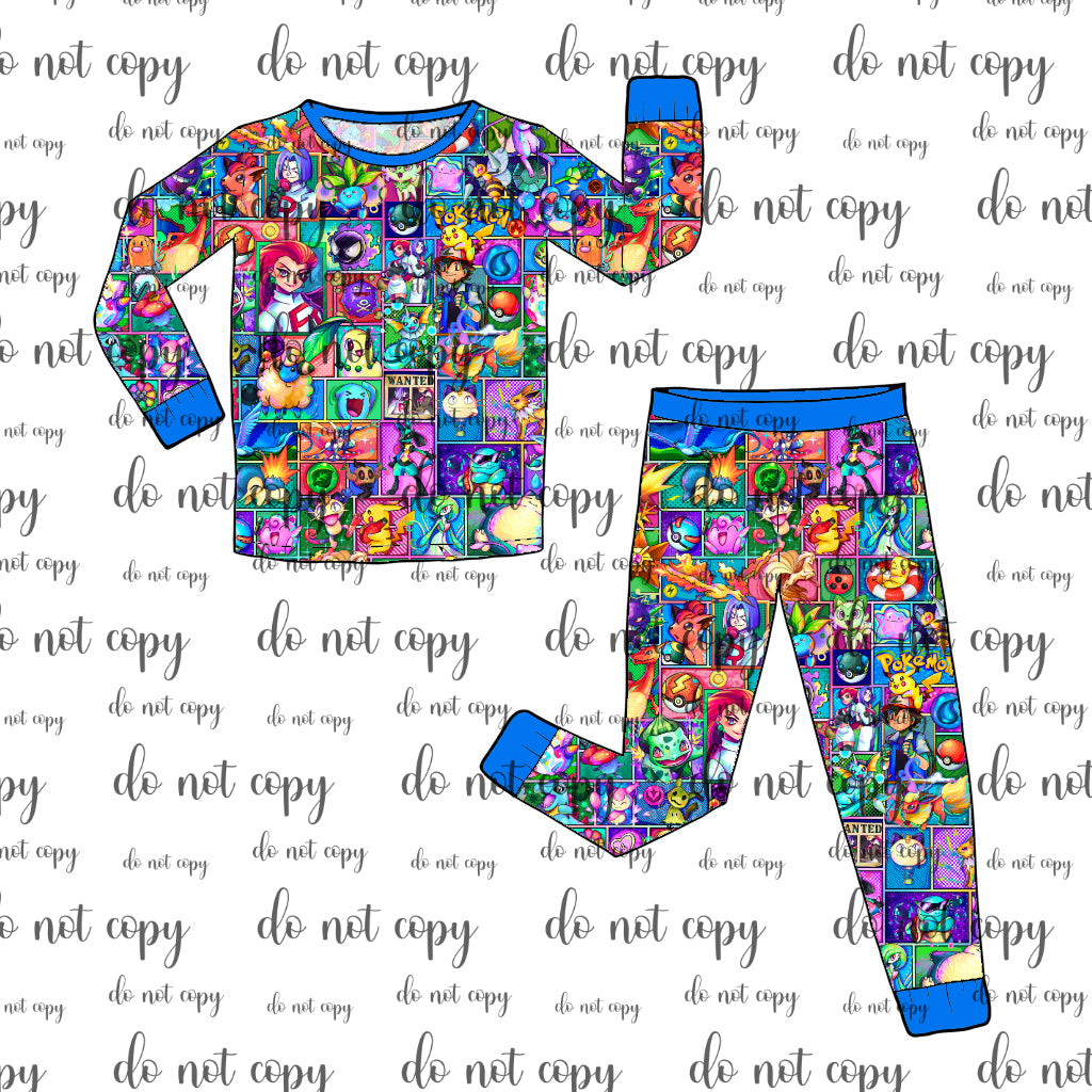 RTS Long Sleeve and Pants Pajama Set - PANEL Pocket Monsters
